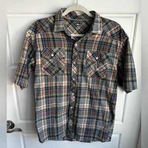 REI Men's Short-Sleeve Plaid Button-Down Shirt Size Medium